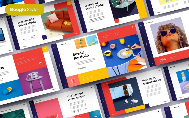 Sawur - Plantilla de diapositiva de Google de negocios