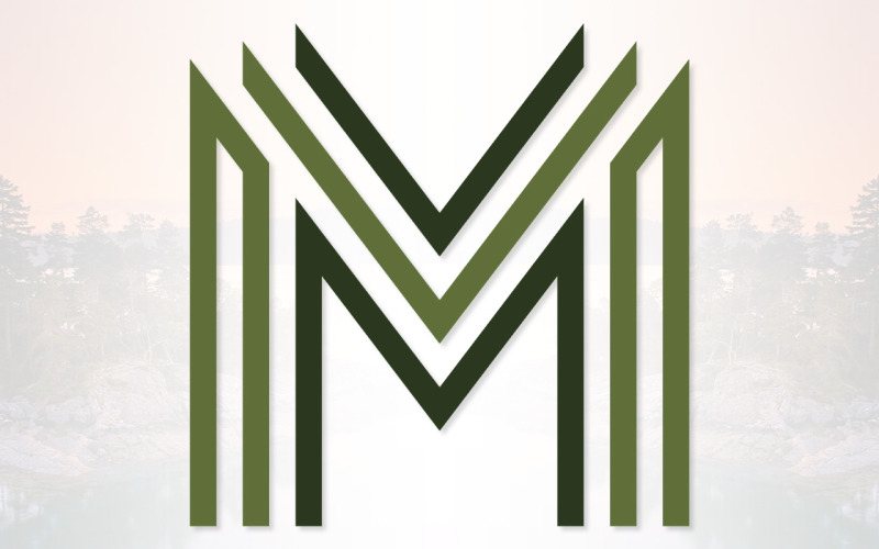 Design moderno e minimalista con lettera M