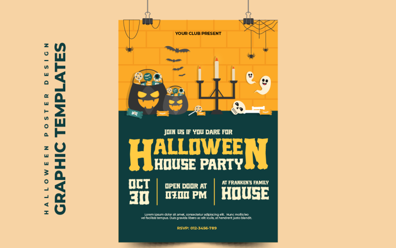 Halloween Design Templates Set V30
