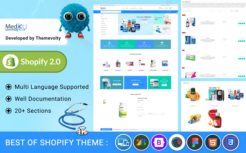 Medico Mega Medicine–Drug Pharmacy Shopify 2.0 高级响应主题