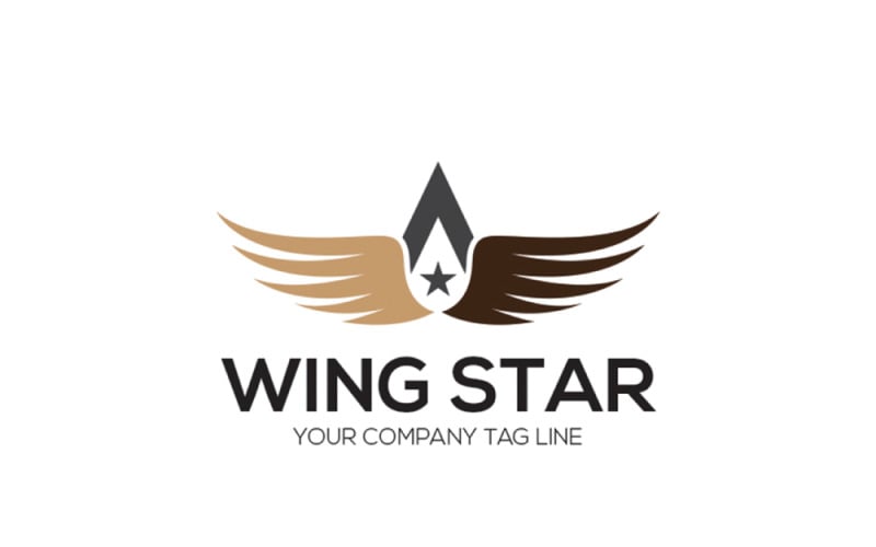 Minimale Flügelstern-Logo-Vorlage