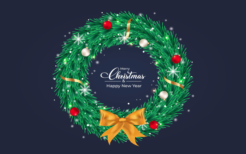 Adventskranz mit Kugeln und einem Band