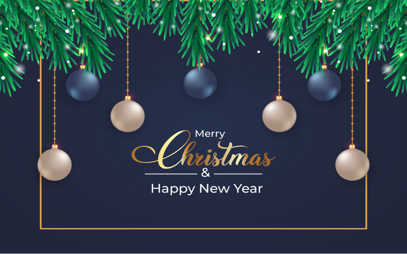 Banner de Navidad con Bolas de Decoración