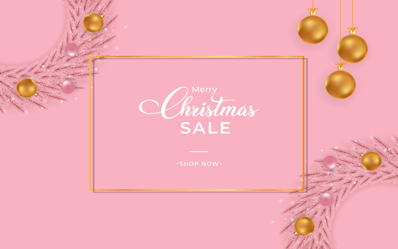 Banner di vendita di Natale sfondo rosa