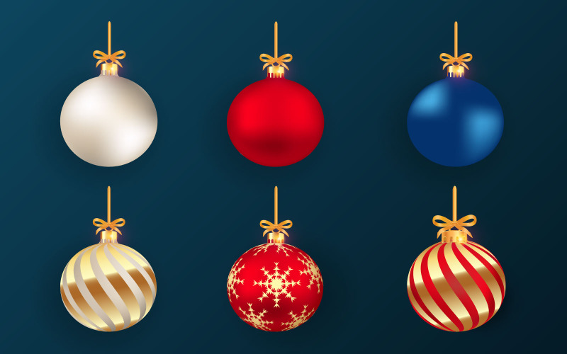 Bola de Natal Bola Azul Dourada Vermelha