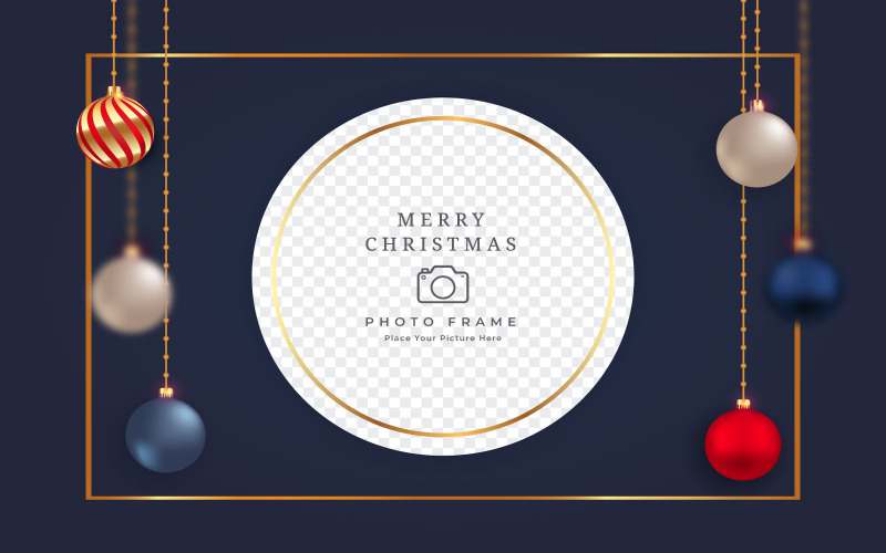 Bolas de decoración de marco de fotos de Navidad