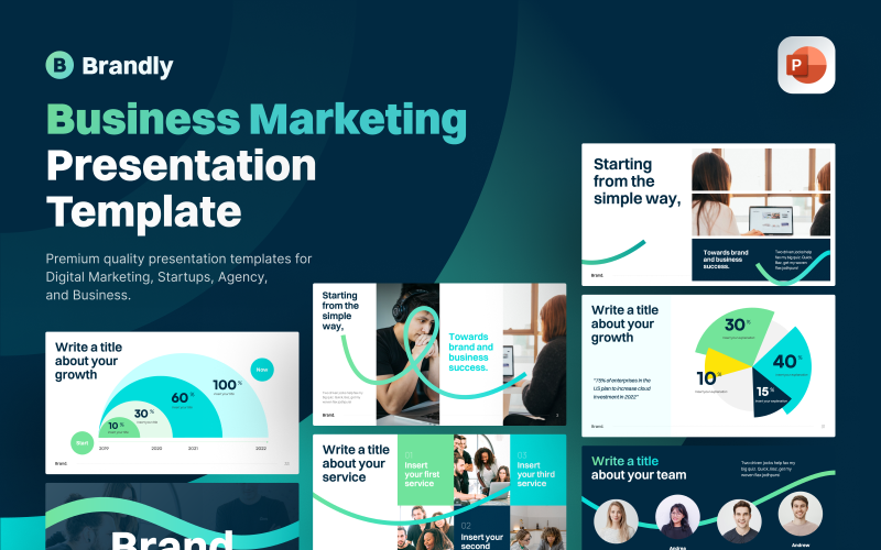 Брендлі – бізнес-маркетинговий шаблон презентації PowerPoint