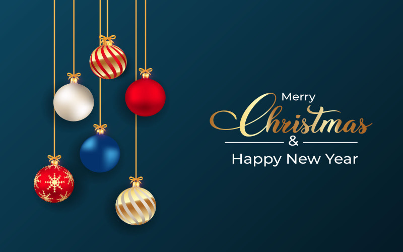 Christmas Ball Sales Banner Rot Blau