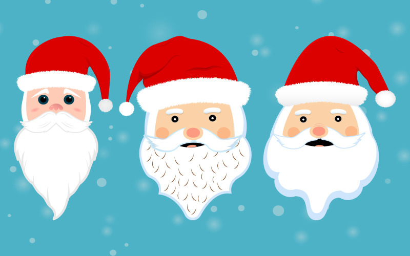 Kerst Kerstman Gezicht Vector Sneeuw Vallen