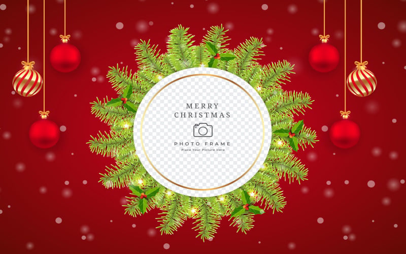 Molduras para fotos de Natal com fundo vermelho