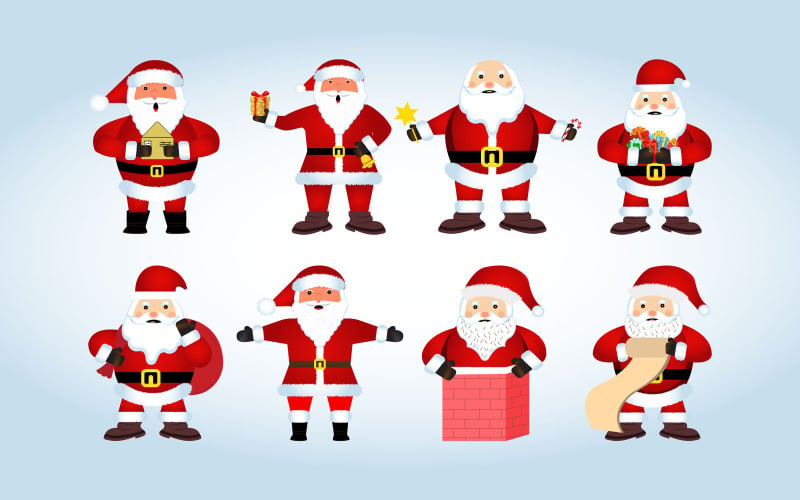 Paquete de diseño de vectores de Papá Noel