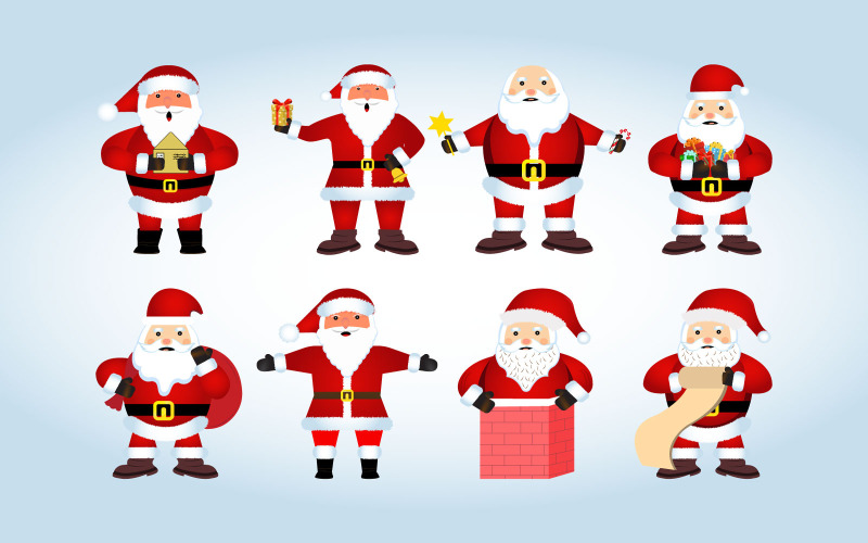 Sada vektorových návrhů Santa Clause