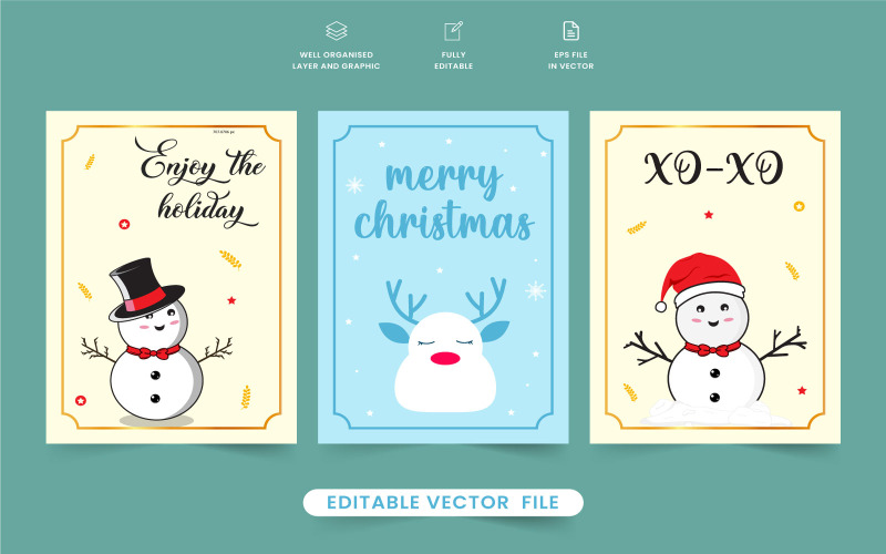 vector de colección de tarjetas de felicitación de navidad