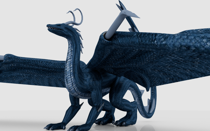 Blue Dragon 3D modell Magas poli modell