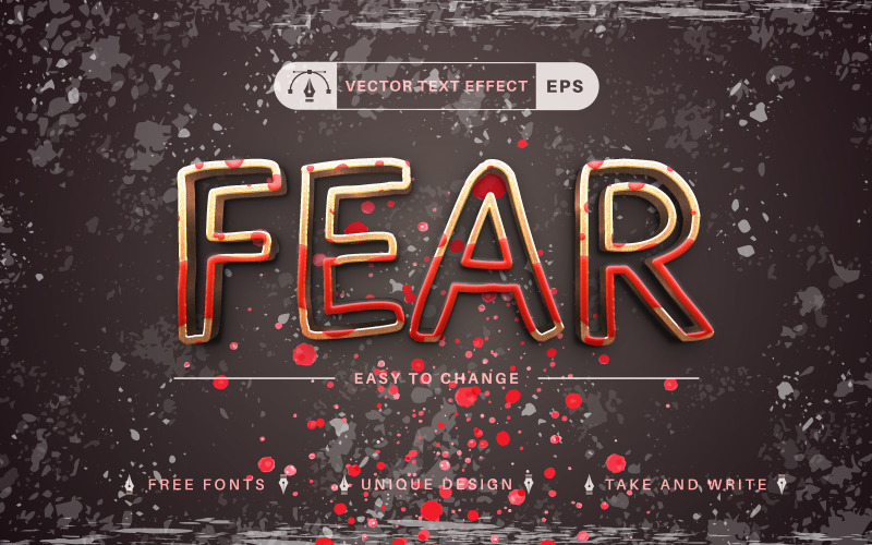 Rdza krwi — edytowalny efekt tekstu, styl czcionki