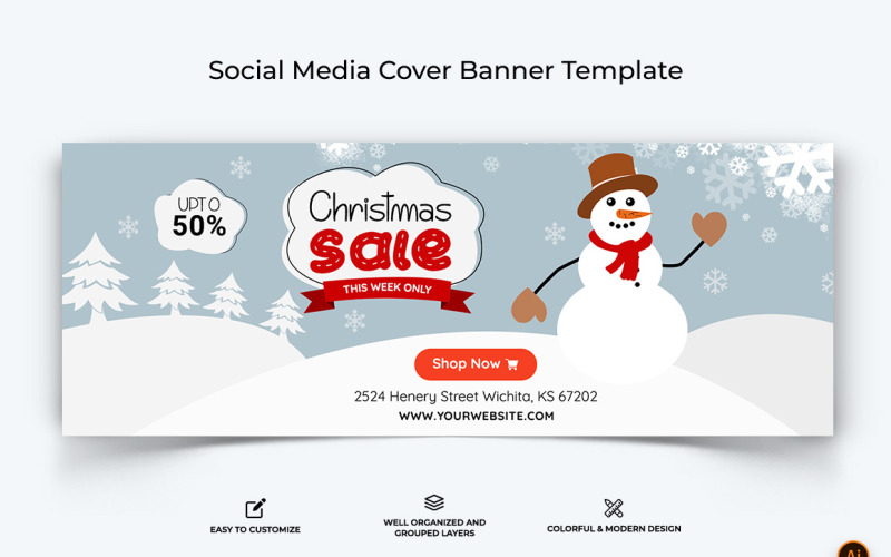 Christmas Sale Facebook Cover Banner Design-06