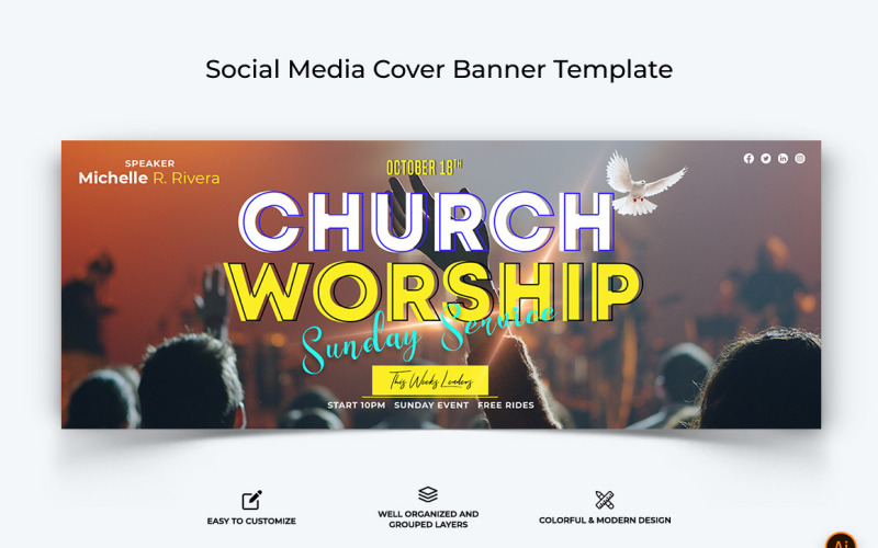 Church Speech Facebook Cover Banner Design-33