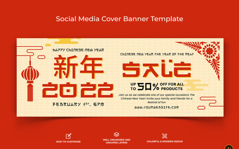 Kínai újév Facebook borítószalag tervezése-08
