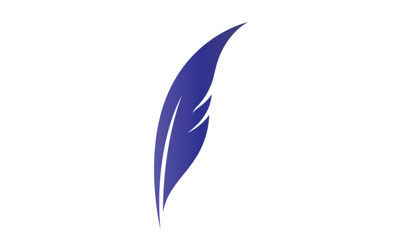 Modèle de logo plume. Illustration vectorielle. V1