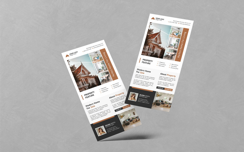 Modèles de Flyer DL pour agence immobilière minimaliste