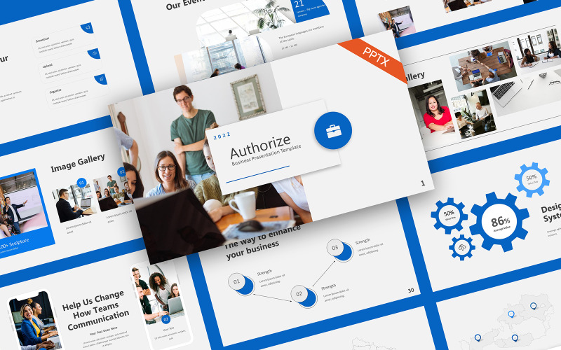 Modern İş PowerPoint Şablonunu Yetkilendir - TemplateMonster