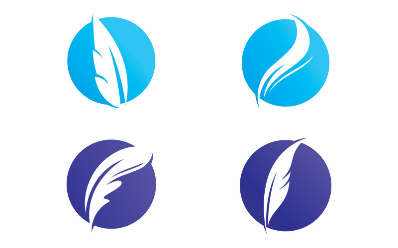 Plantilla de logotipo de plumas. ilustración vectorial V9