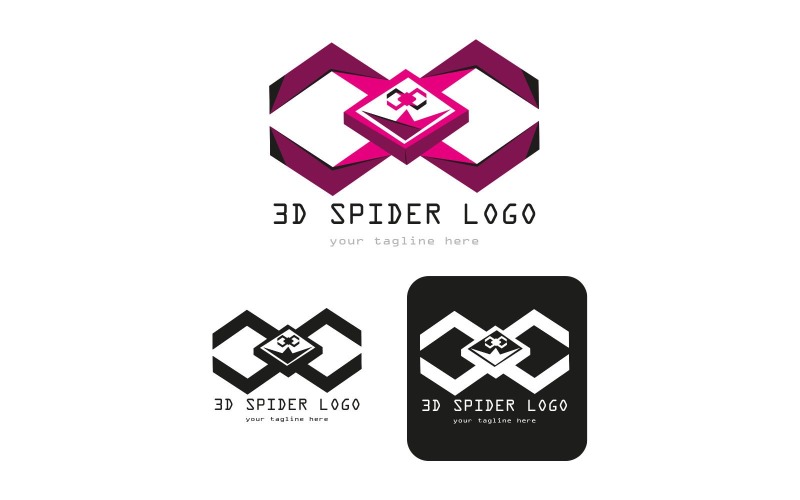 Modèle de logo d'araignée Facile à changer de couleur