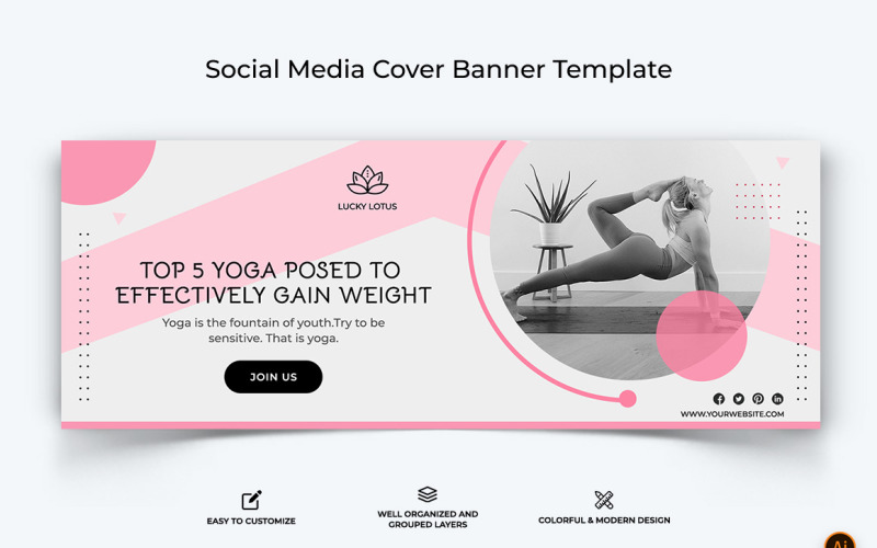 Design de Banner de Capa de Facebook para Yoga e Meditação-27