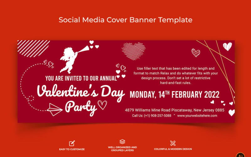 Sevgililer Günü Facebook Kapak Afiş Tasarımı-14