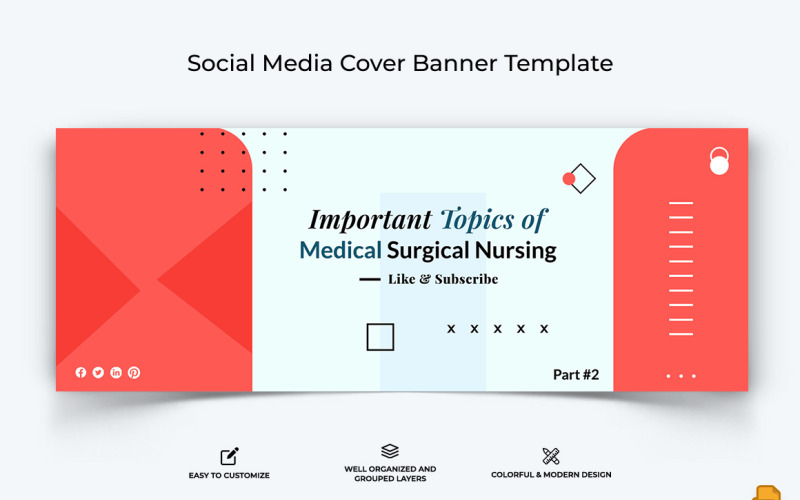 Banner di copertina Facebook medico e ospedaliero Design-006