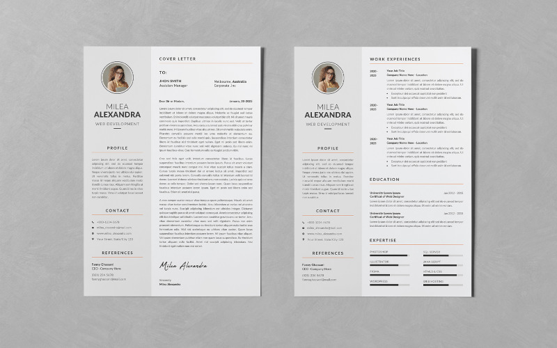 Clean Minimalist Resume/CV Templates - TemplateMonster