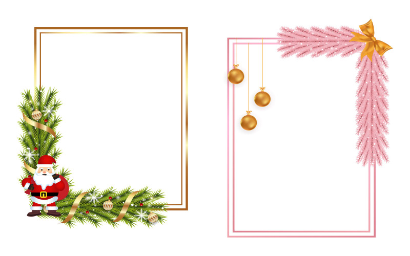 Jul ram med jultomten, rosa löv