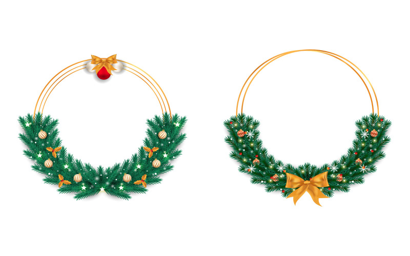 Kerst Rond Frame met Lint, Ballen