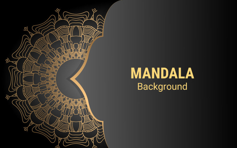 Luxus mandala háttér arany arabeszk mintás arab iszlám keleti stílusú sablonokkal