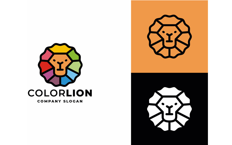 Plantilla de logotipo de animal de león de color