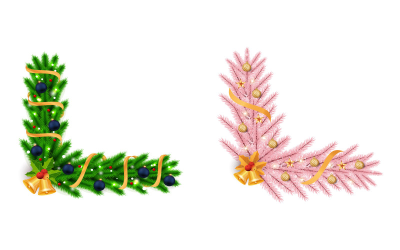 Rincón navideño con hojas rosas y verdes