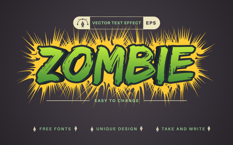 Zombie - Effet de texte modifiable, style de police 2