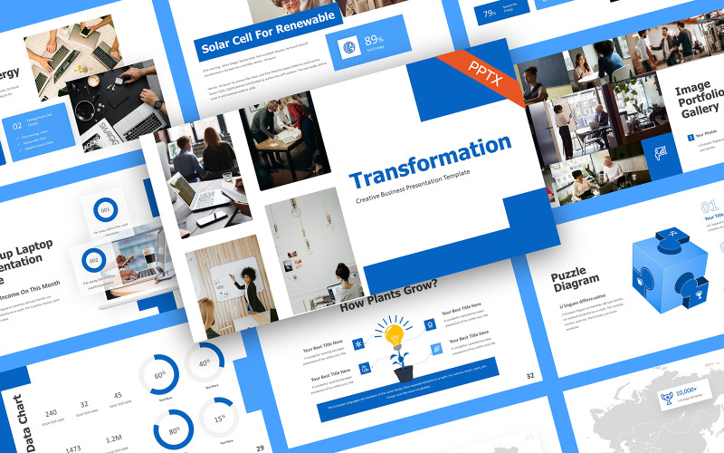 Modello di PowerPoint per il business creativo di trasformazione