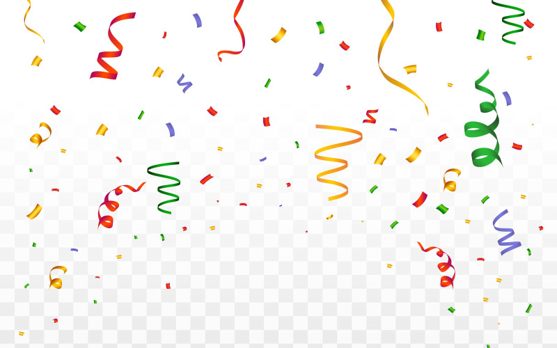 Party konfety padající barevné stuhy