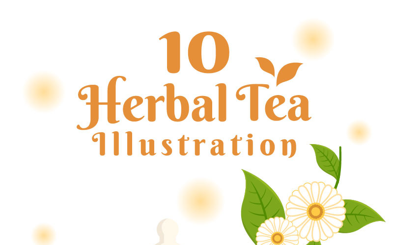 10 bylinný čaj listy heřmánku ilustrace