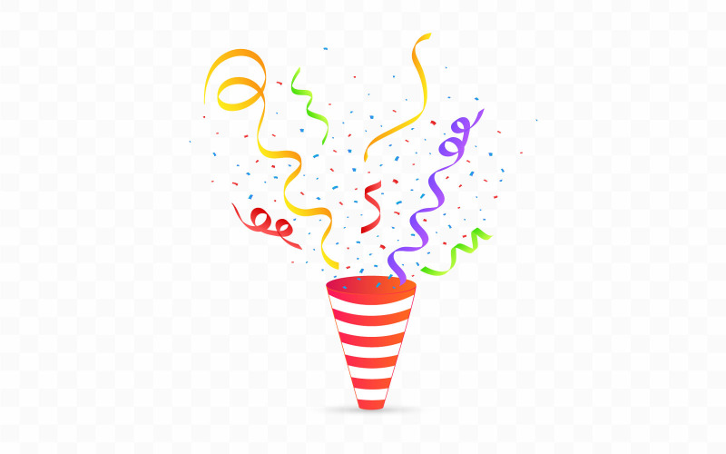 Confetti-ontploffing van een feestmuts Vector