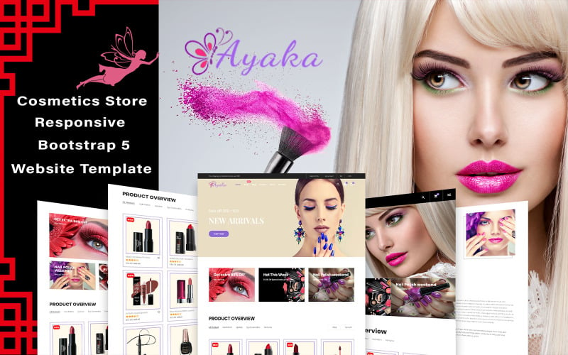 Ayaka - Plantilla de sitio web Responsive Bootstrap 5 para tienda de cosméticos en línea