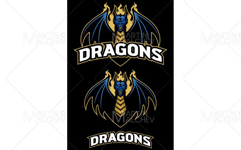 Dragons Team Mascot Vector Illustration