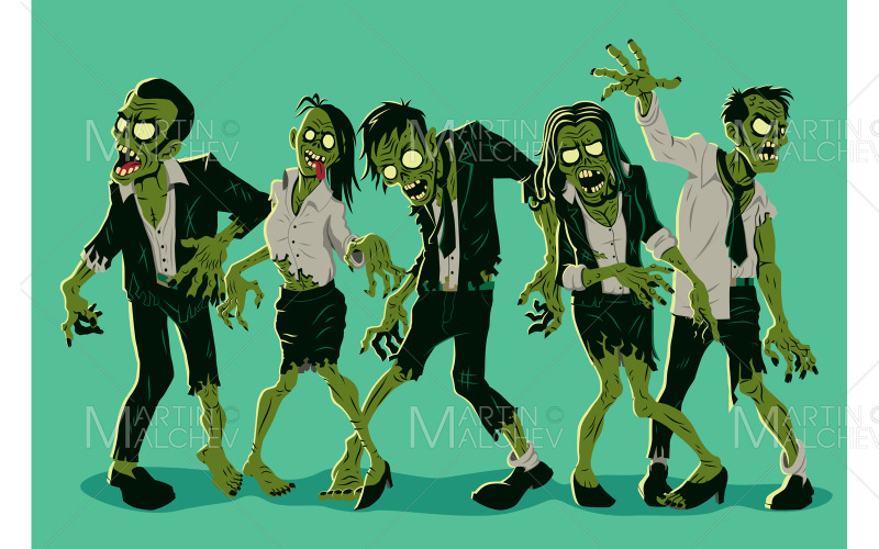 Illustrazione vettoriale del concetto di società di zombie