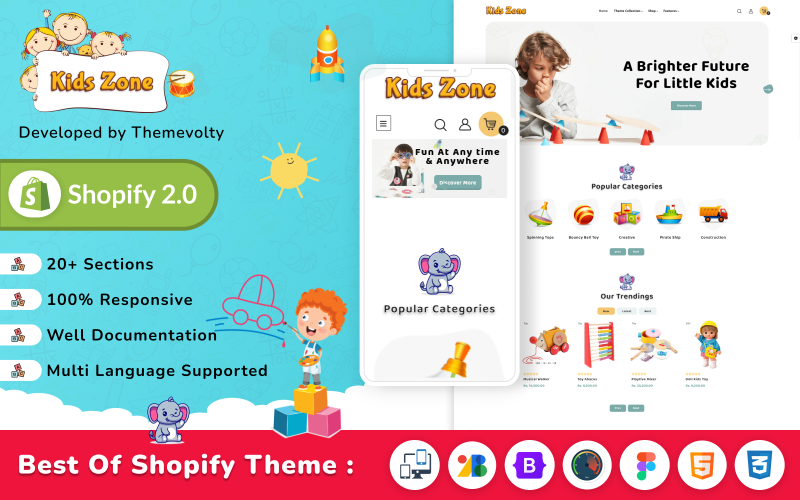 Kids Zone - Mega Toys and Fashion Shopify 2.0 Premium responsivo tema