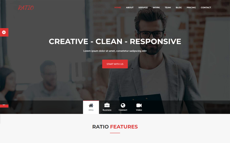 Plantilla web para sitio web de agencia de negocios digital Ratio