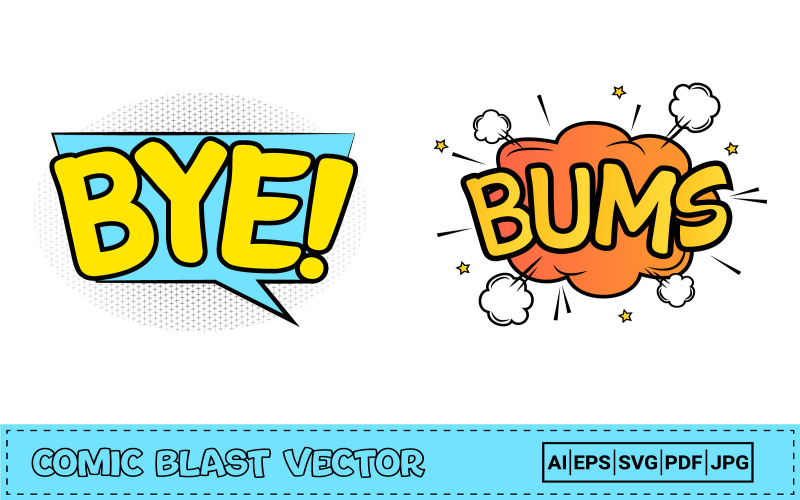 Comic Blast Vector Set med luftmoln