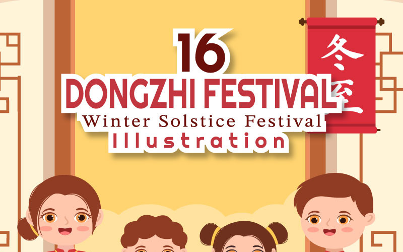 16 Dongzhi eller vintersolståndsfestivalillustration