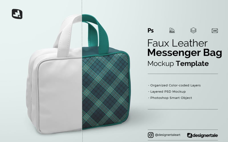 Faux Leather Messenger Bag Mockup 281934 TemplateMonster