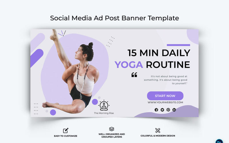Šablona návrhu reklamního banneru pro Facebook-18 pro jógu a meditaci